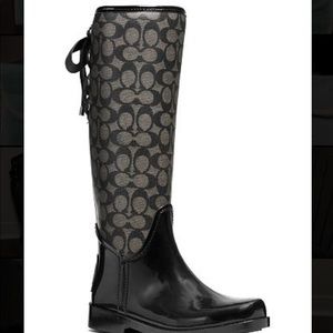 Coach Tristee Logo Lace Up Rain Boots